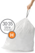 simplehuman Code H Custom Fit Drawstring Trash Bags in Dispenser Packs, 30-35 Liter / 8-9.2 Gallon, White  60 Liners